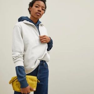 Everlane Track Half-Zip in Light Heather Gray Sz M